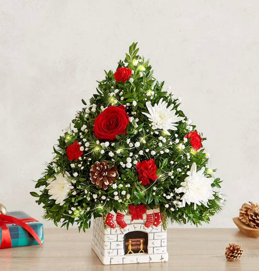 Merry Mantel Flower Tree