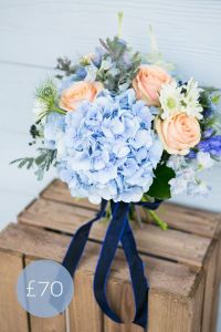 Blue and Peach Garden Bouquet